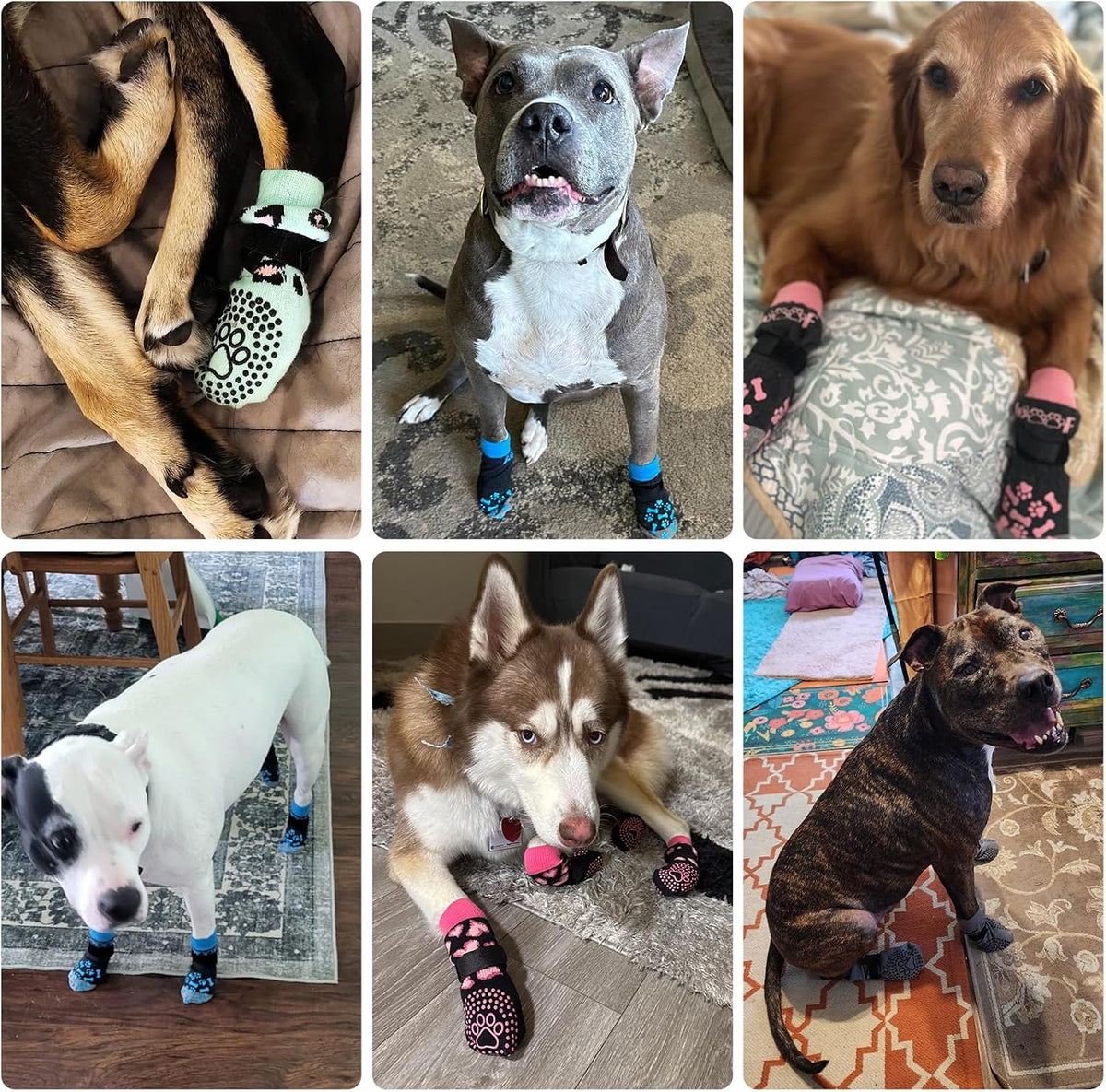 Dog Socks Shoes for Hot Pavement to Prevent Licking Paws, Winter Dog Boots&Paw Protector for Hardwood Floors Anti Slip,T