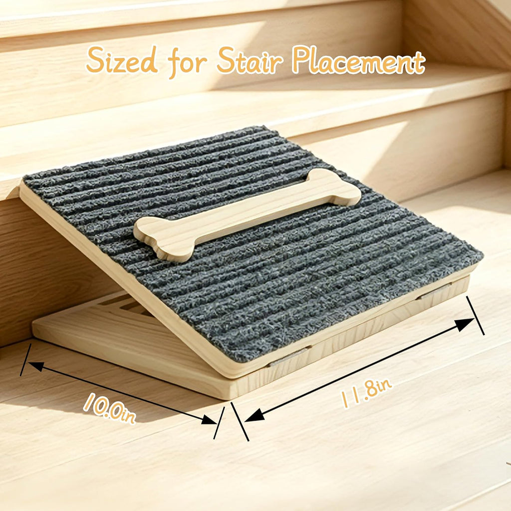 Dog Ramp for Stairs, Foldable Stair Wedges Assist for Small Dogs, 2 Pack