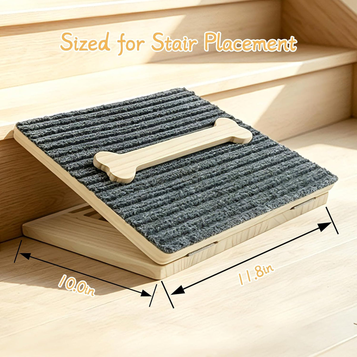 Dog Ramp for Stairs, Foldable Stair Wedges Assist for Small Dogs, 2 Pack