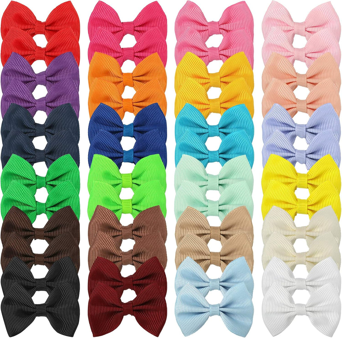 48PCS(24pairs) Dog's Hair Bows Clips,Small Handmade Hair Accessories Bow Pet Puppy for Doggies Cat Kitten Rabbit Groomin