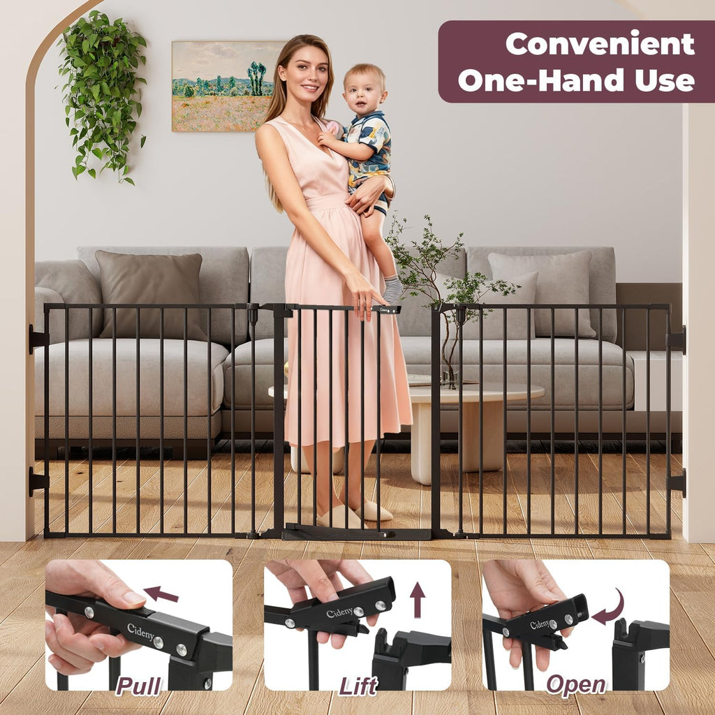29.4-78" Extra Wide Baby Gate, Long Dog Gates Indoor for Stairs
