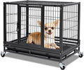 Homey Pet 31 Inch Stackable Dog Crate for Small Dogs, Heavy Duty Wire Cage