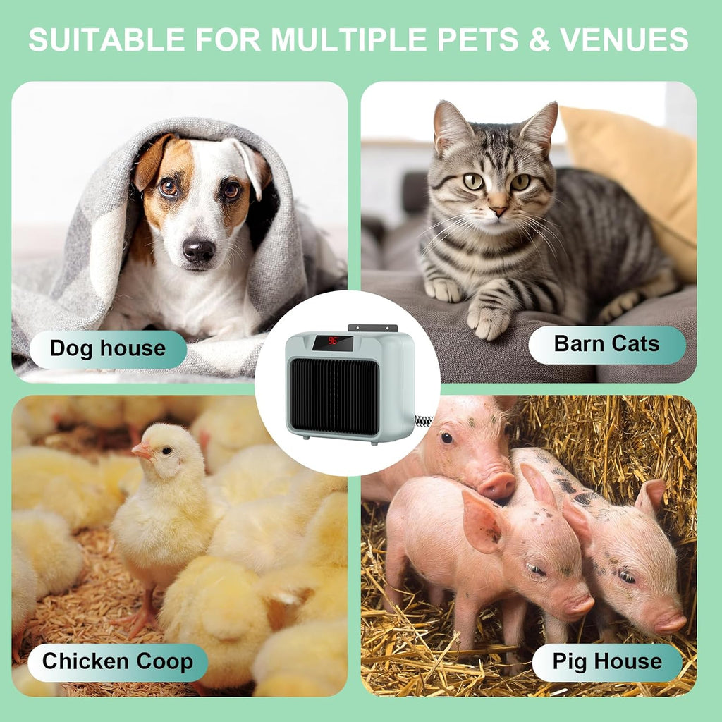 Grey Dog House Heater for Outdoor & Indoor