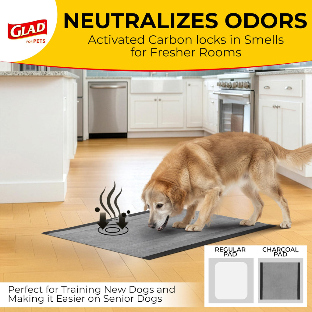 Glad for Pets, Puppy Pads - Activated Carbon, Dog Pee Pads, 100 Count