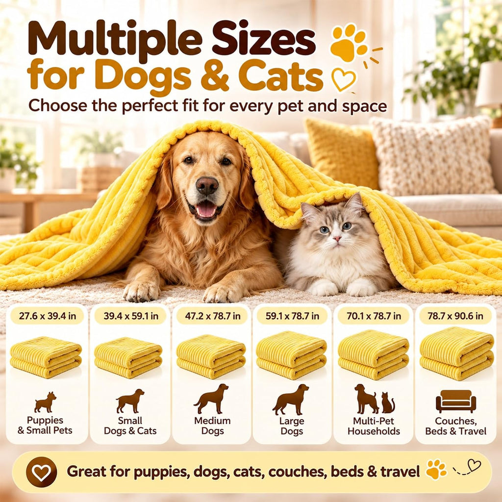 Yellow Dog Blanket, Emotional Support Blanket for Dogs，39.4" x 59.1"