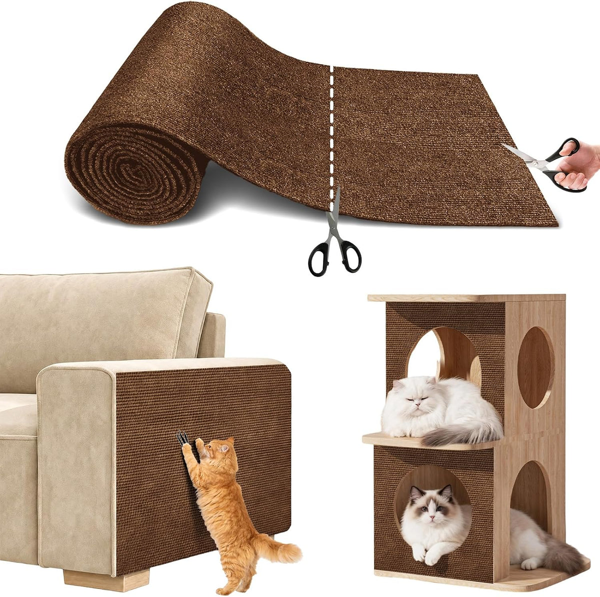 SEPAZON 78.7" x 15.8" Cat Scratch Furniture Protector, Black
