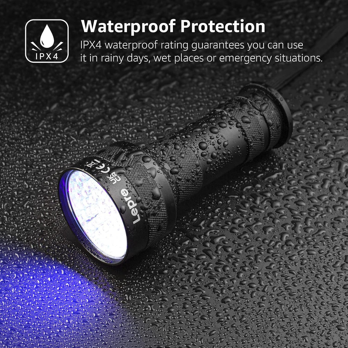 Lepro 51 LED Handheld UV Blacklight, 395nm, Pet Urine Detector