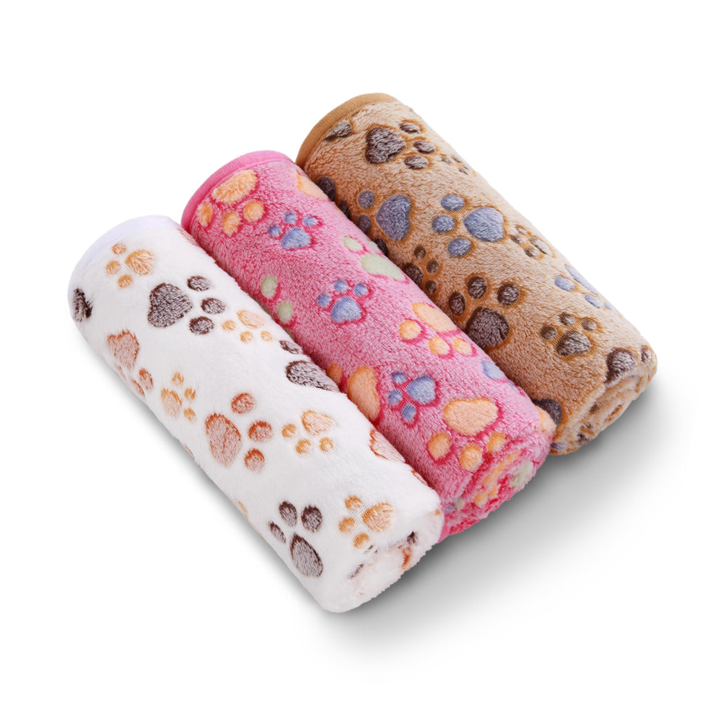 Luciphia Dog Blanket 3 Pack, Soft Cozy Fleece Throw for Puppy Cat,23"x16"