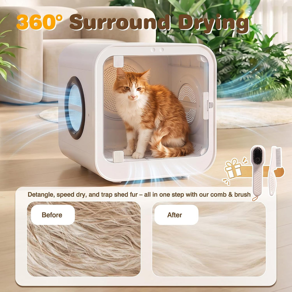 70L Pet Hair Dryer Box, Automatic Dog Dryer for Small Dogs & Cats