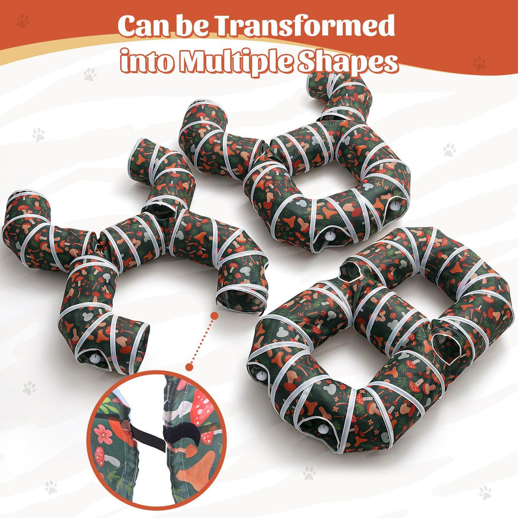 Cat Tunnel for Indoor Entertainment, Tear-Resistant Cat Play Tube with Play Ball, Collapsible Pet Tube with Interactive 