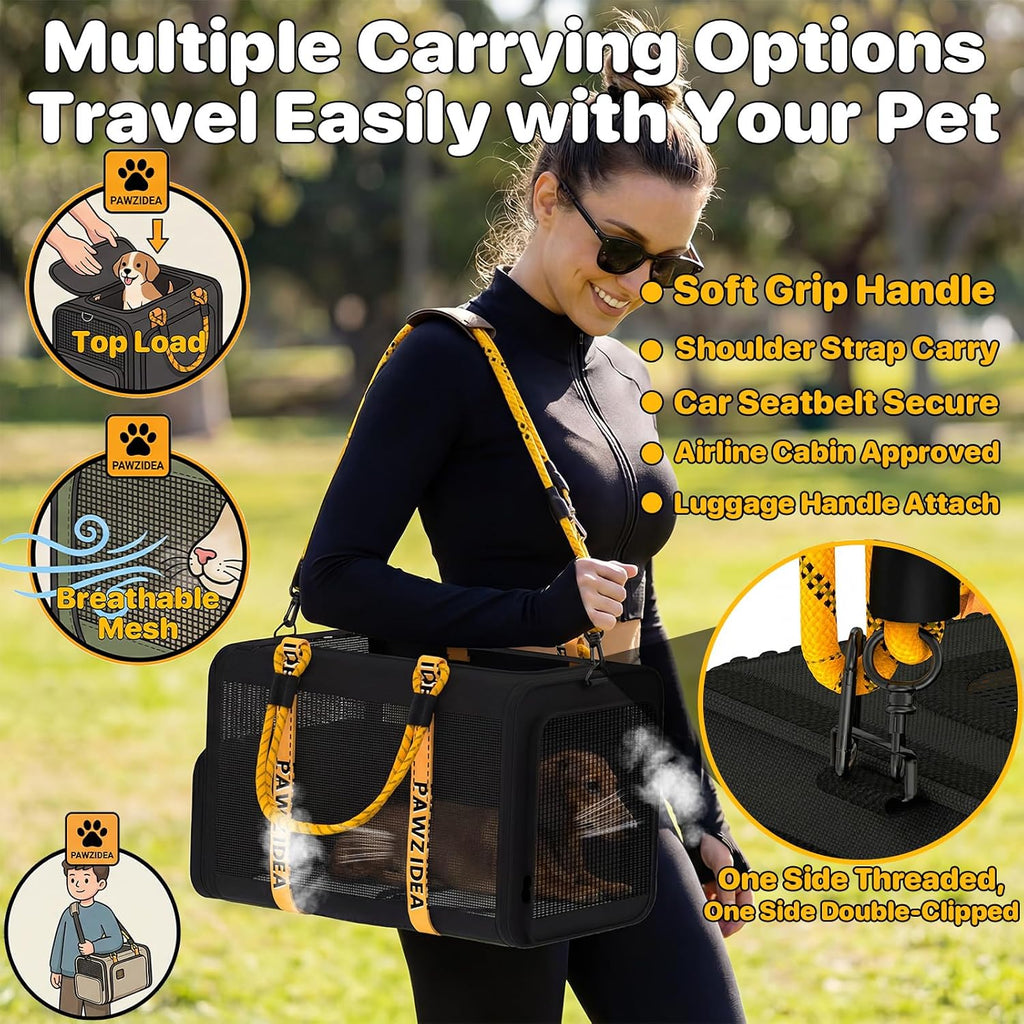 Expandable Pet Carrier for Small Cats & Dogs, TSA Airline Approved