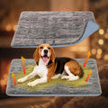 Self Warming Cat Bed, Dog Crate Pad, Reversible Large Pet Bed,Blue 24"x36"