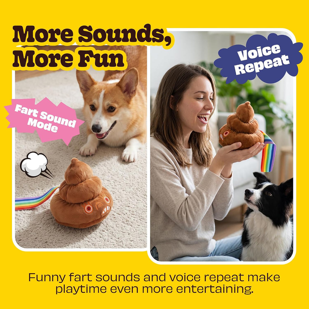Nocciola Interactive Dog Toy, Silly Sounds Poop Bouncing Ball, Voice Repeat