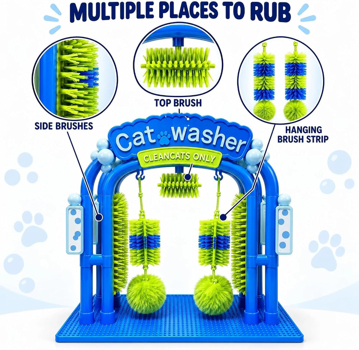 Cat Self Grooming Bath Station, Interactive Cat Wash Toy