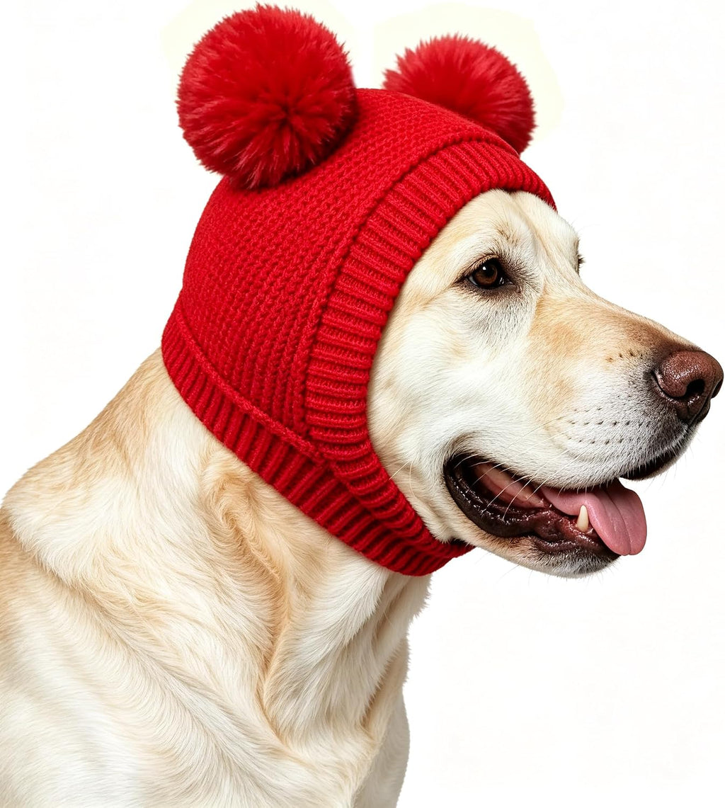 Dog Winter Knitted Hats Ear Muffs Noise Protection for Large Dogs