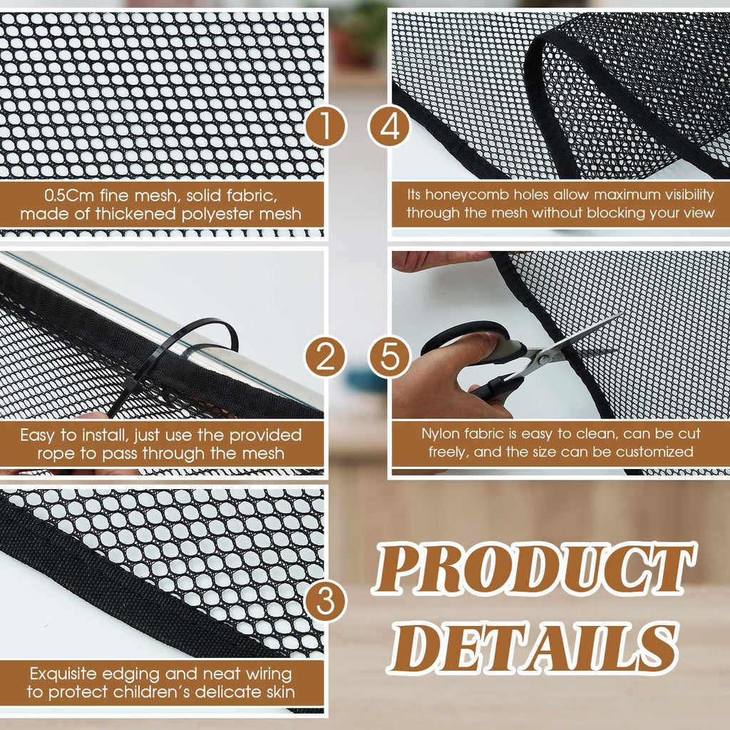 Hosuly Banister Guard Balcony Netting, 15 x 3 ft, Black, 1 Set