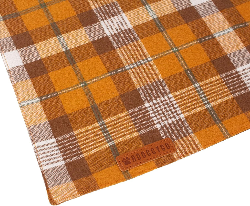 Fall Christmas Dog Bandanas, Plaid Dog Scarf, 4 Pack, Large