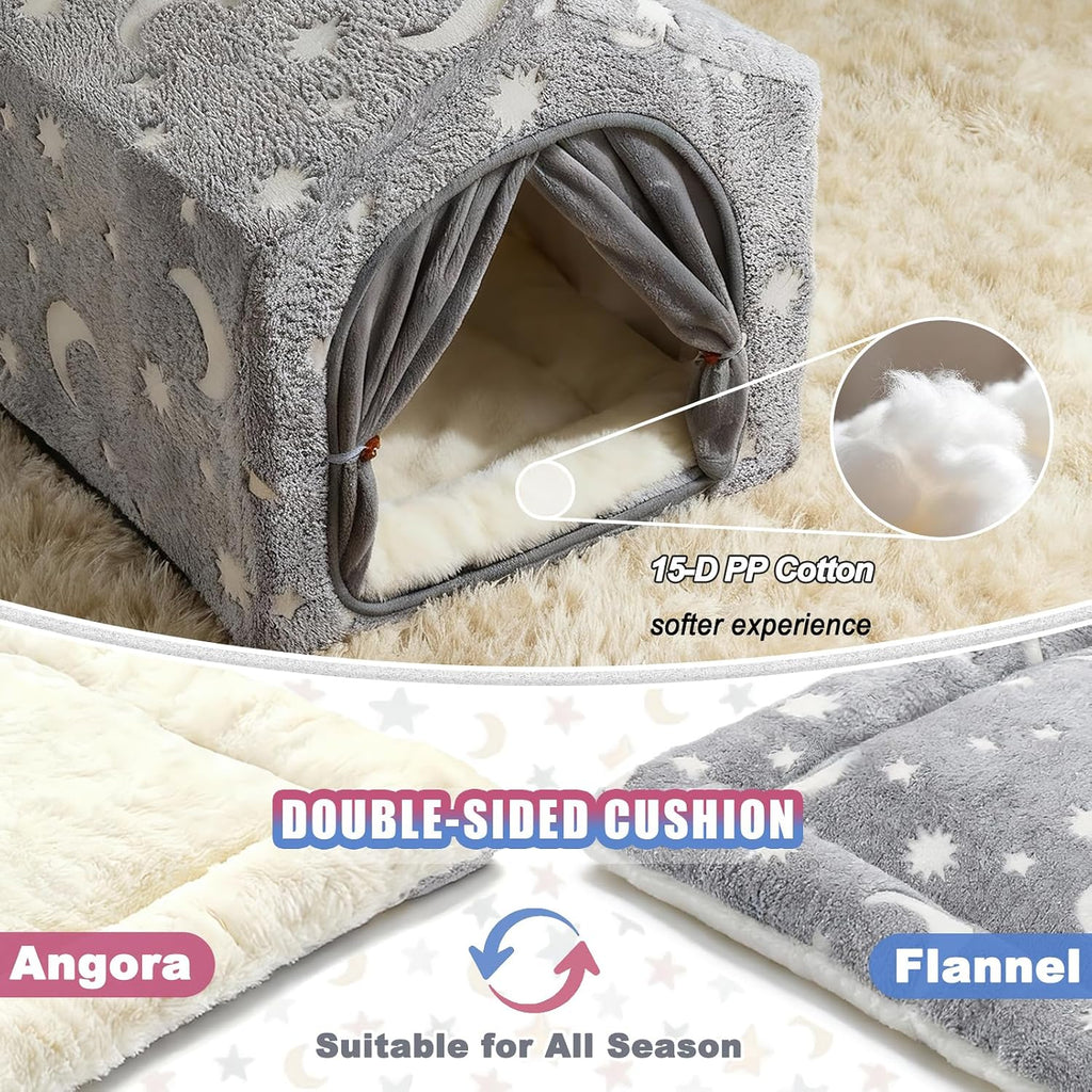 Indoor Dog House, Soft Warm Glow Dog Cave for Cat & Small Dogs