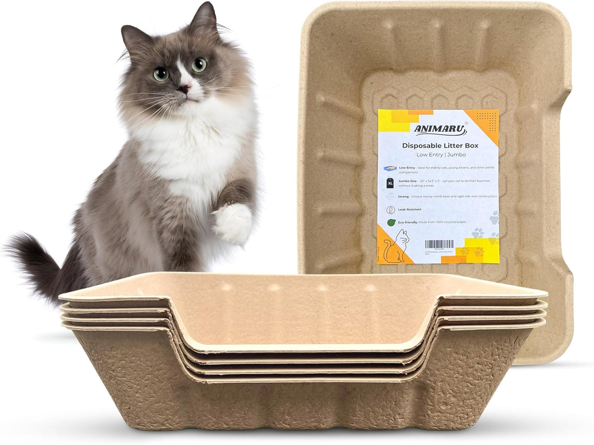 Disposable Litter Boxes (Brown, Large 8-Pack)