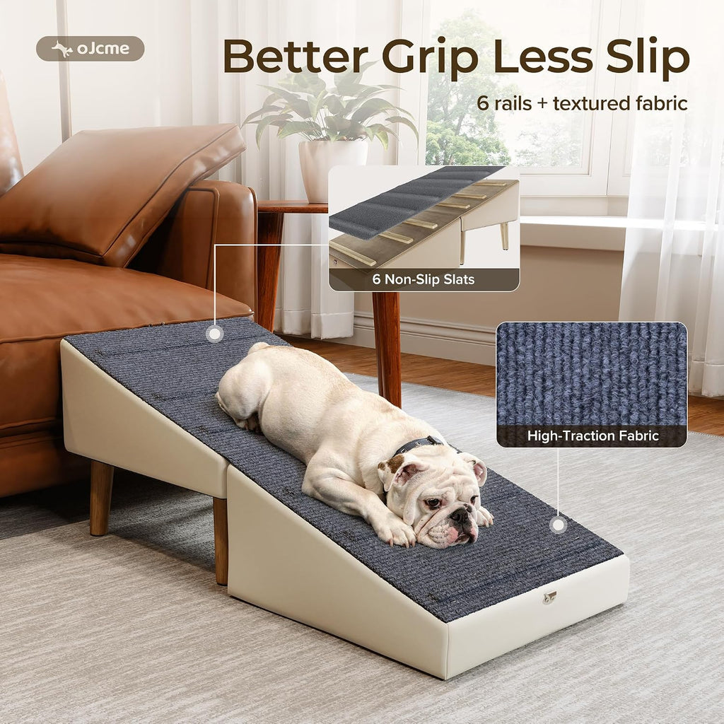 2 in 1 Ottoman Dog Ramp for Couch,Stable Folding Ramp for Small Dogs