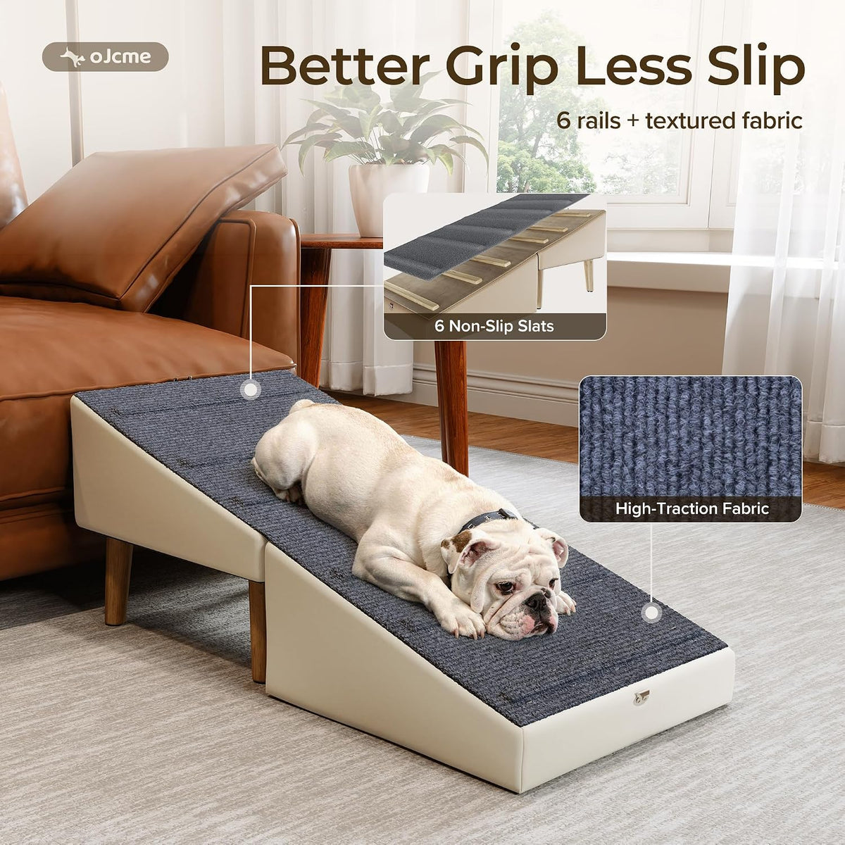 2 in 1 Ottoman Dog Ramp for Couch,Stable Folding Ramp for Small Dogs