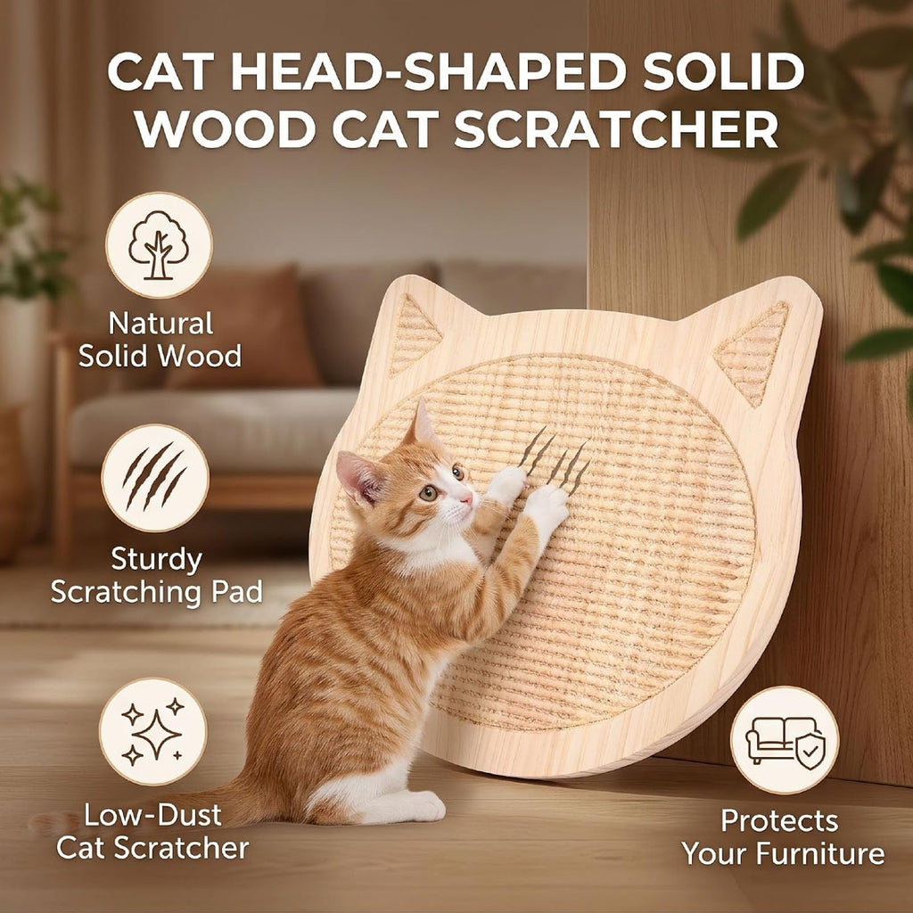 Cat Scratcher, Solid Wood for Indoor Cats
