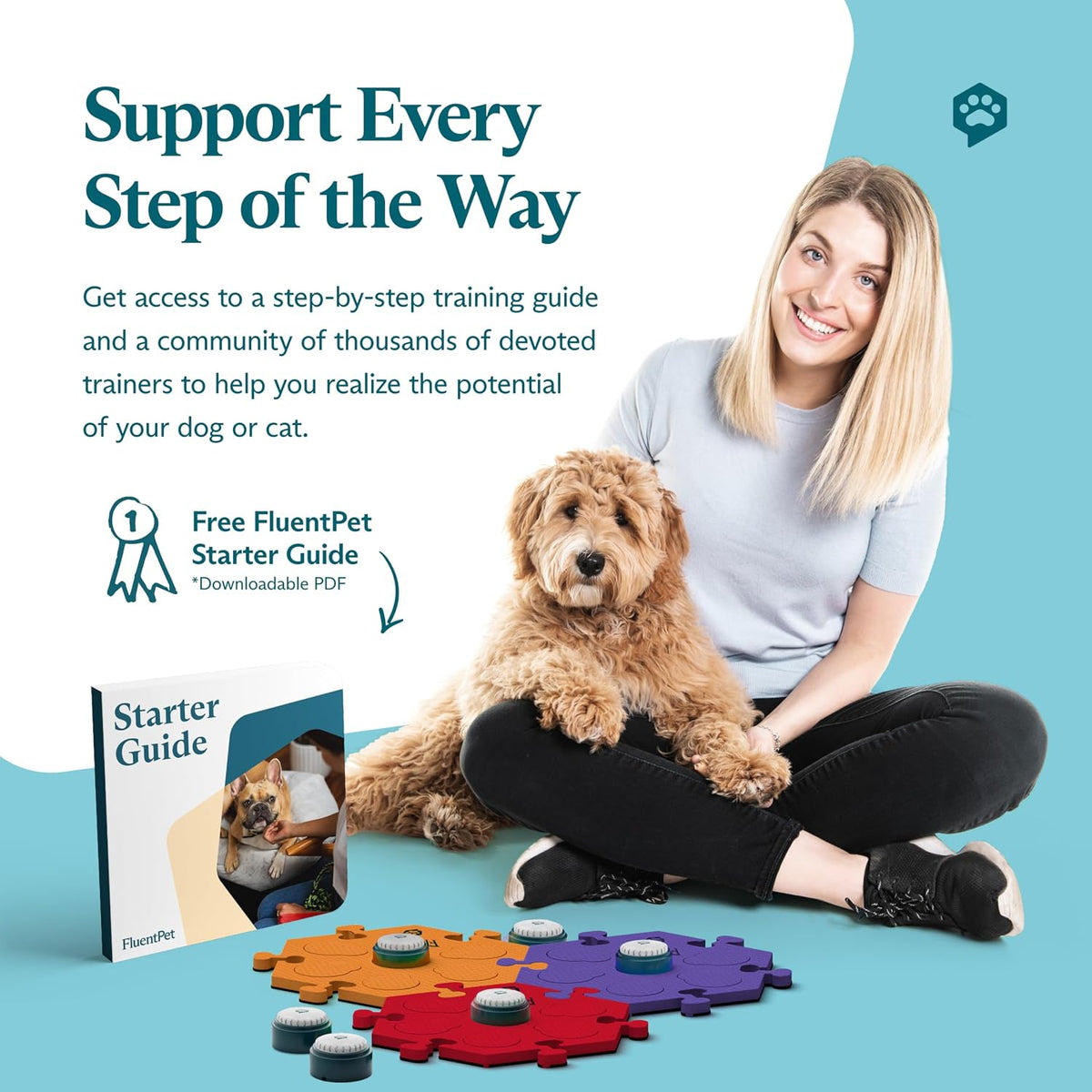 Talking Buttons for Dogs & Cats, Recordable Pet Communication Kit