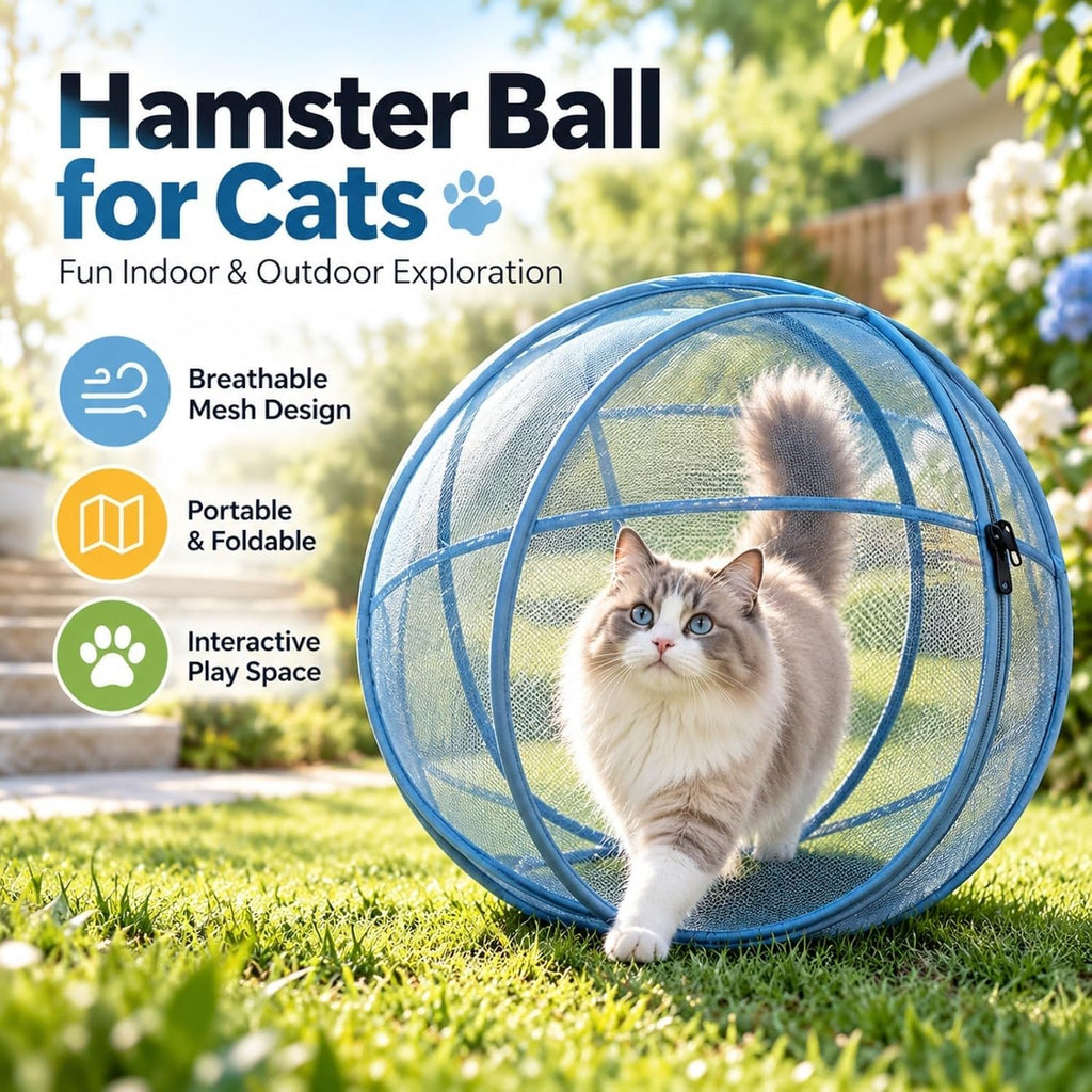 Cat Hamster Ball for Outside Foldable Mesh Cat Playpen 28 Inch (green)