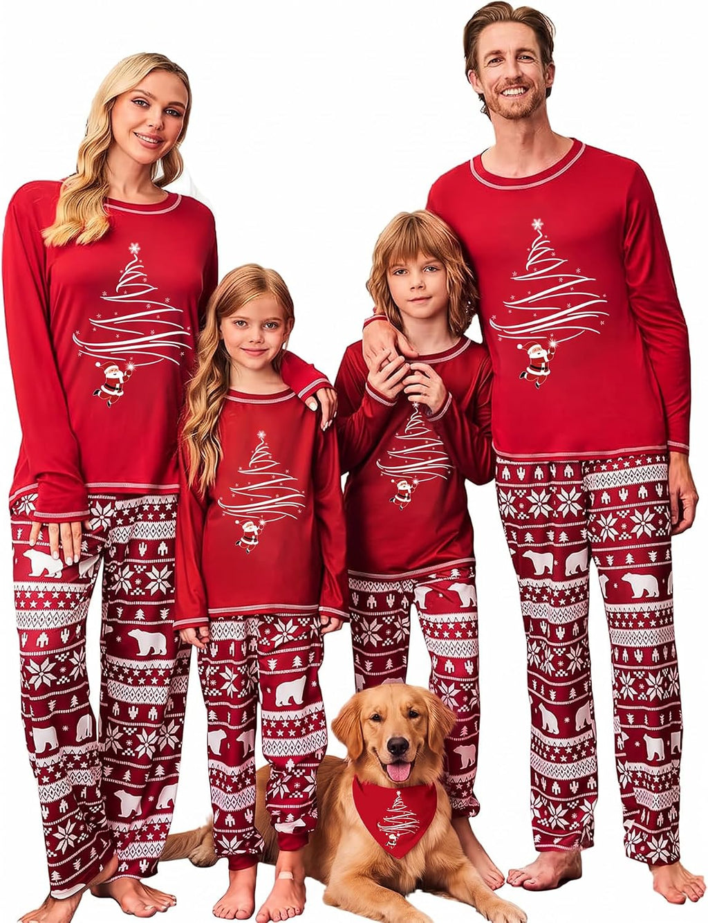 Ekouaer Family Christmas Pajamas Matching Sets Soft Pjs Sleepwear
