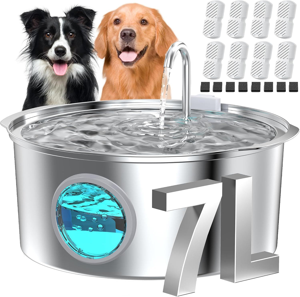 Dog Water Fountain for Large Dogs: 7L/236oz/1.8G Dog Fountain