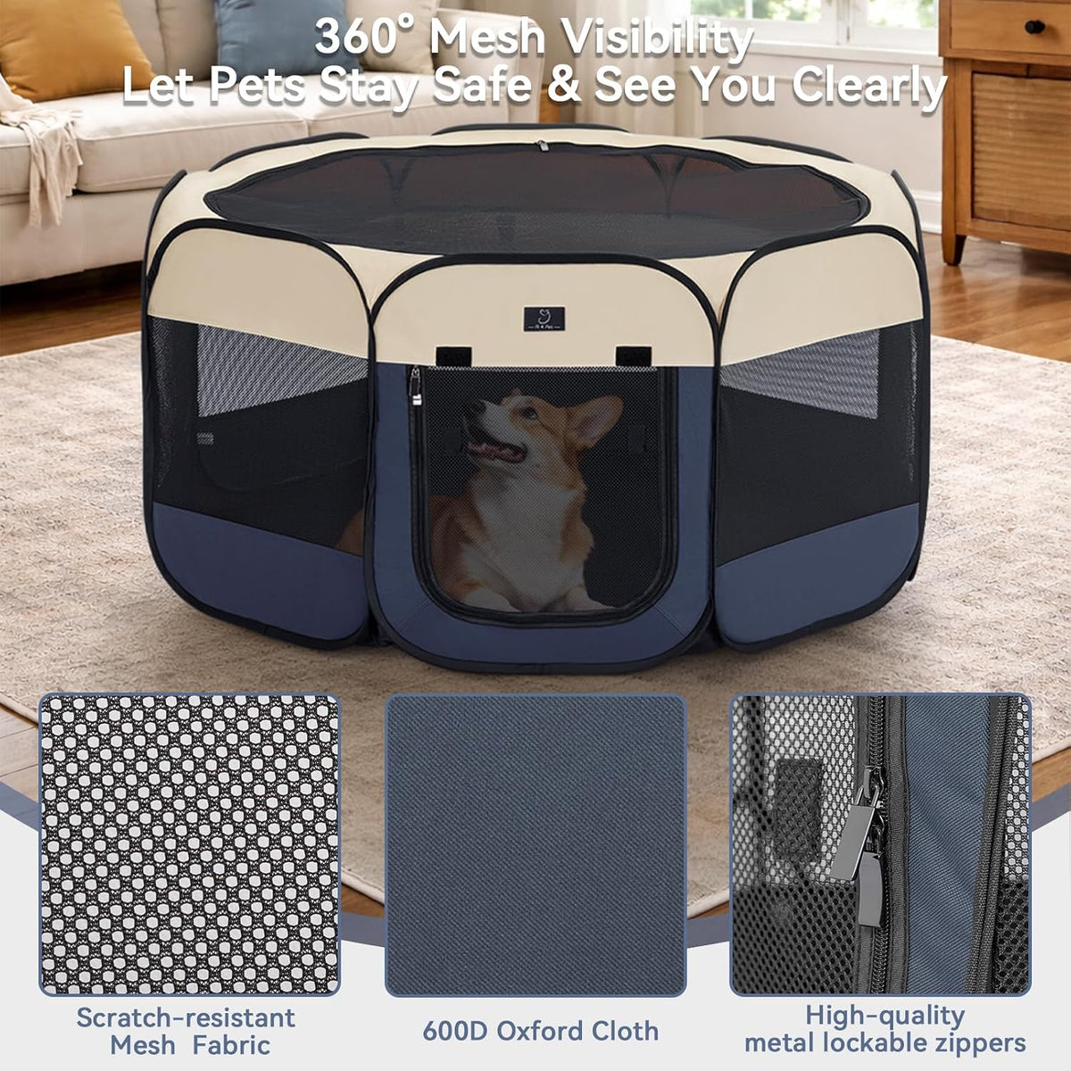 A 4 Pet 40.55-in Dog Playpen for Small Dogs & Puppies, Foldable