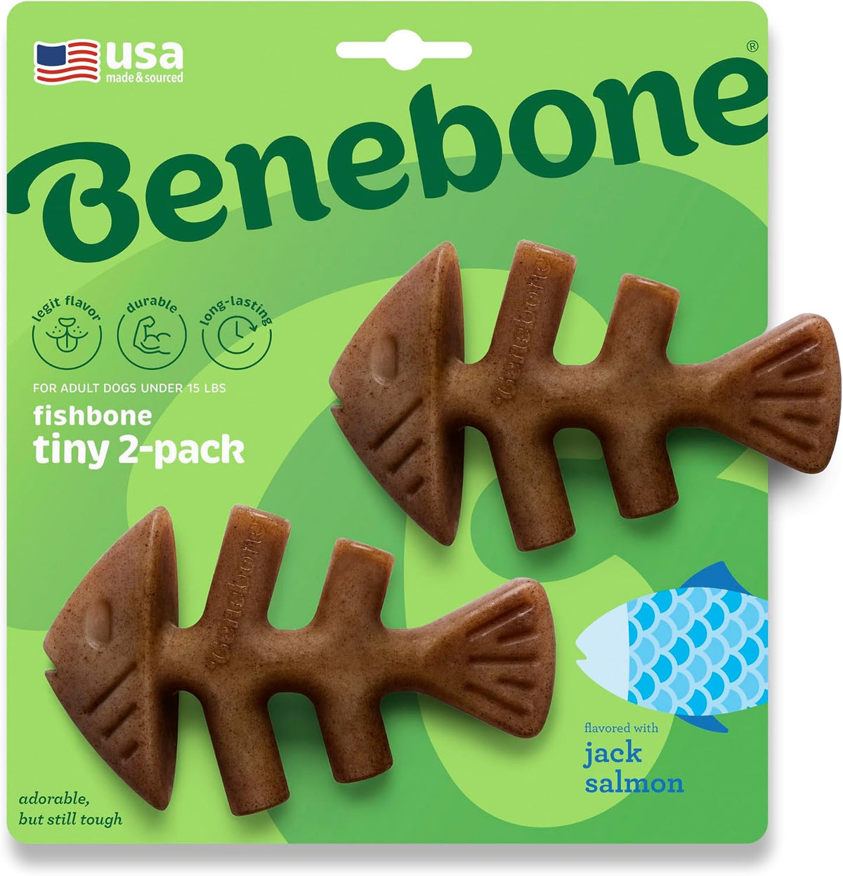 Benebone Fishbone Durable Dog Chew Toy for Aggressive Chewers, Medium