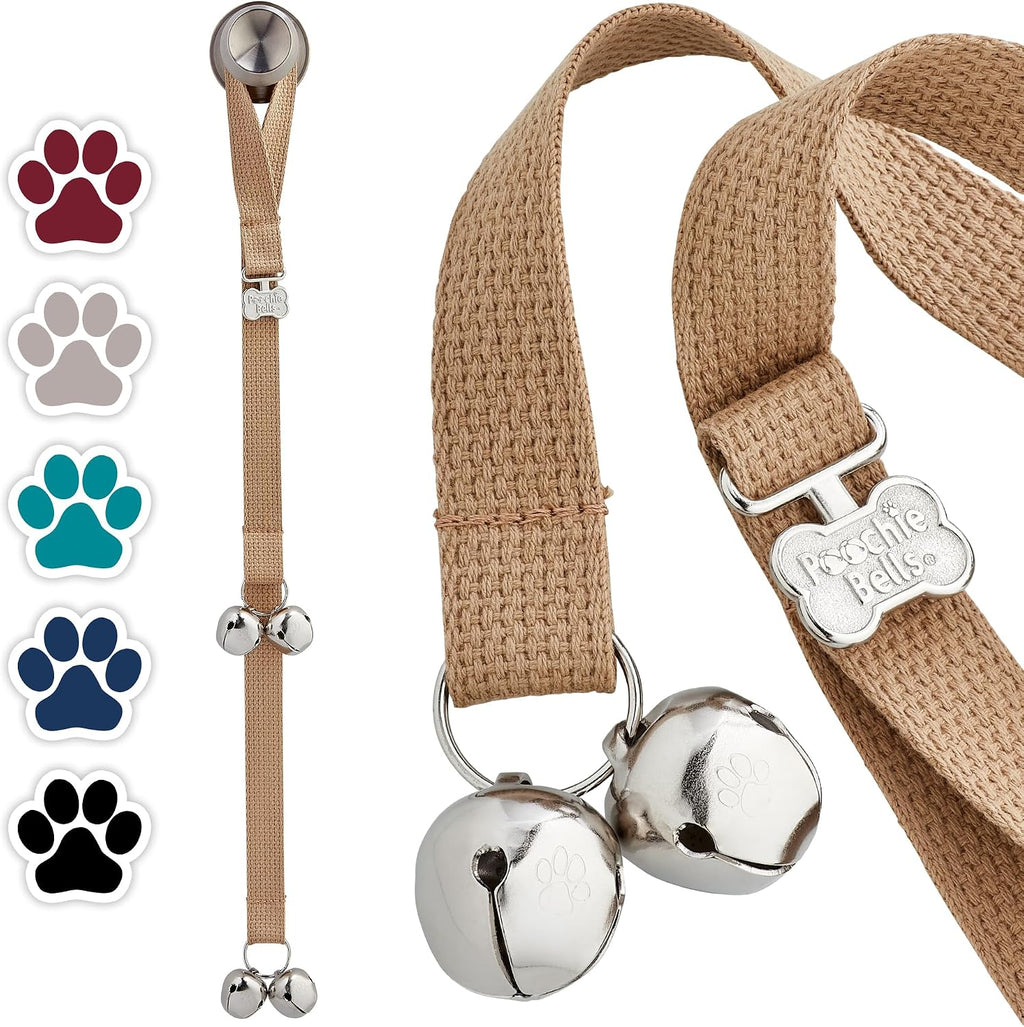 Dog Door Bells for Potty Training, Quick & Easy Puppy Potty Training Method Included, Handcrafted in USA with Loud, Paw-