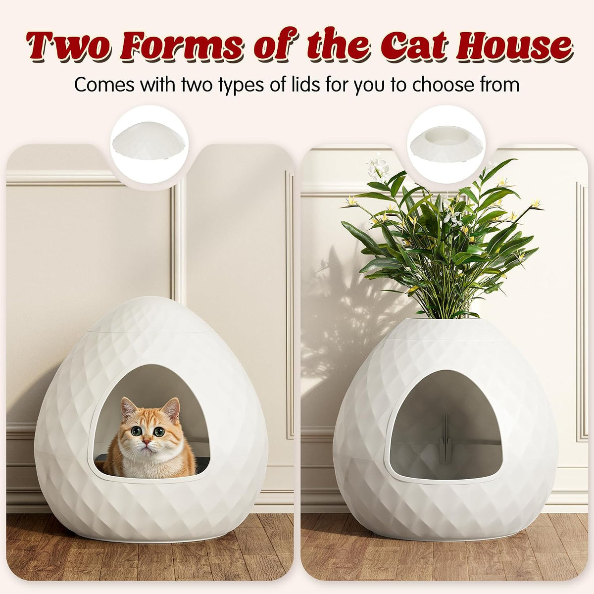 Hidden Cat Litter Box Enclosure, Plant Litter Box for Corner