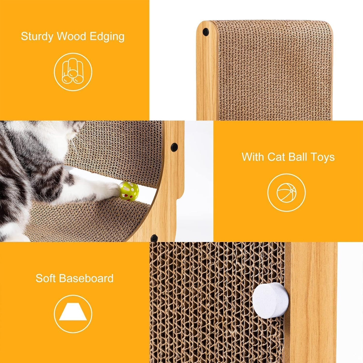L Shape Cat Scratcher, 26.8 Inch Cat Scratchers for Indoor Cats