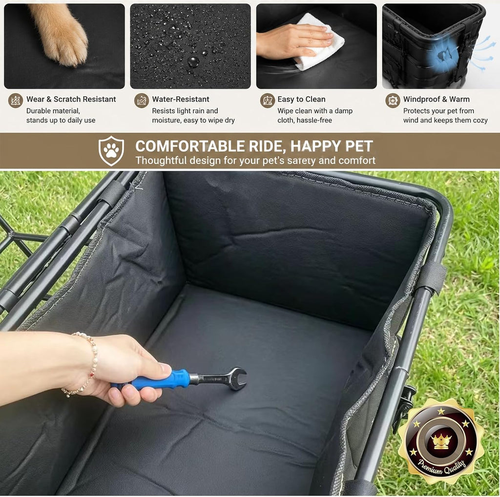 Motorcycle Dog Carrier with Mounting Bracket with Lid and Inner Liner Bag
