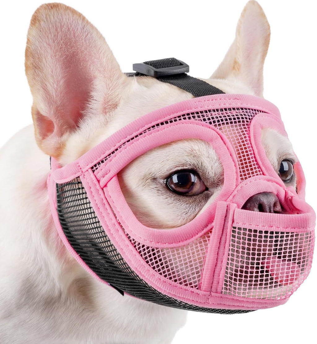 Mesh Short Snout Dog Muzzle with Anti-Eating Design for Frenchie