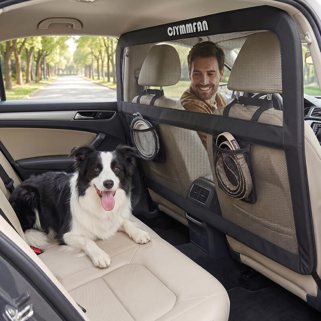 Dog Barrier for Car Back Seat & Cargo Area with Wider Coverage, Universal Fit for Car, SUV & Truck, Dog Car Divider with