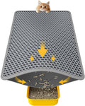 Powools Cat Litter Mat, 23.2 x 14.6 in, Waterproof, Non-Slip, Grey