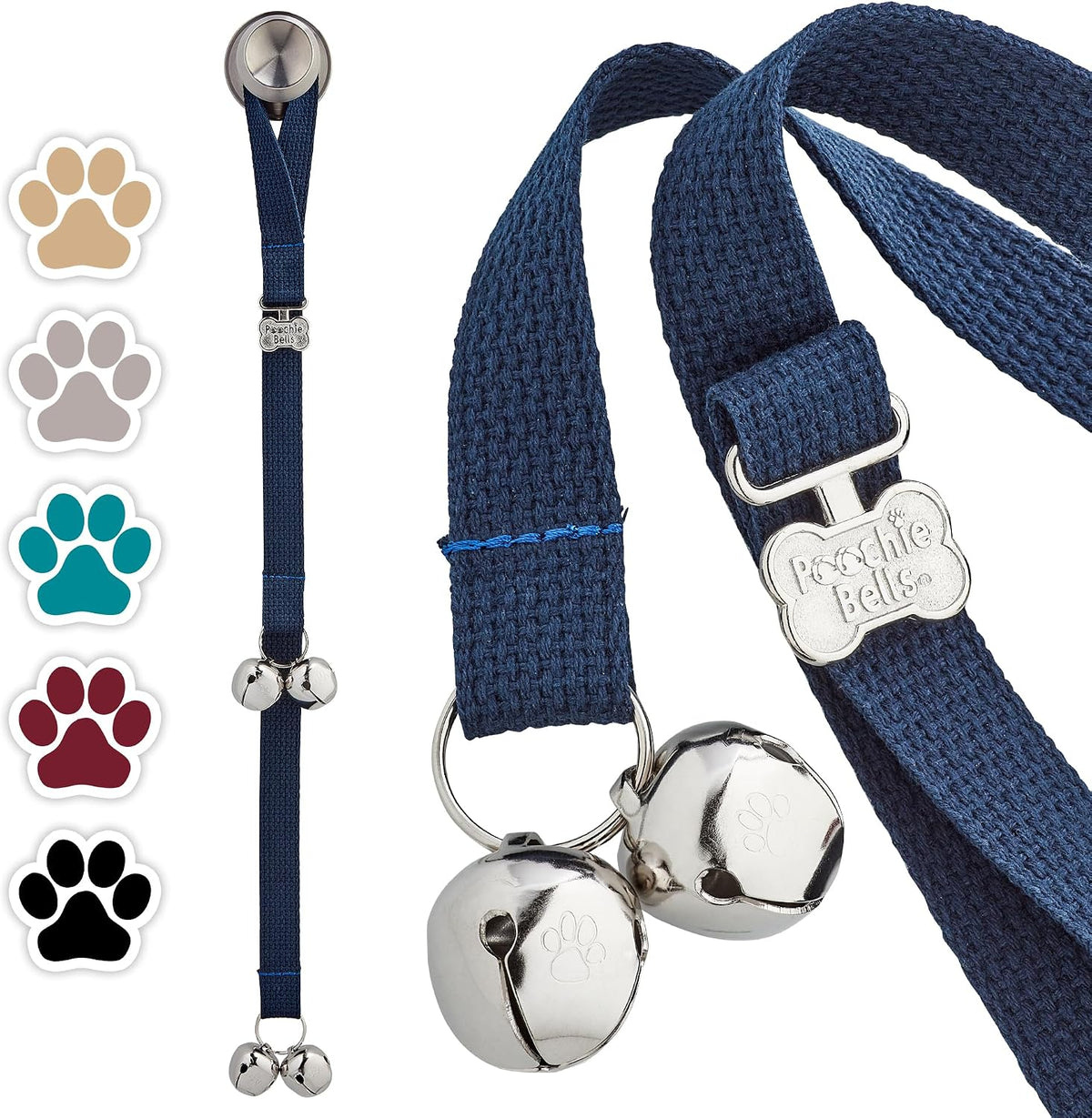 Dog Door Bells for Potty Training, Quick & Easy Puppy Potty Training Method Included, Handcrafted in USA with Loud, Paw-
