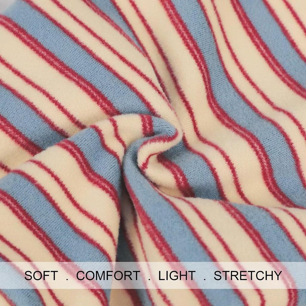 Stylish Striped Block Dog Shirt Breathable Clothes Red&Blue M