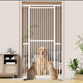51"-87" Extra Tall Pet Gate for Cats, 29.5"-40.5" Wide Pressure Mounted No-Drilling Safety Dog Gate, Metal Walk-Thru Bar