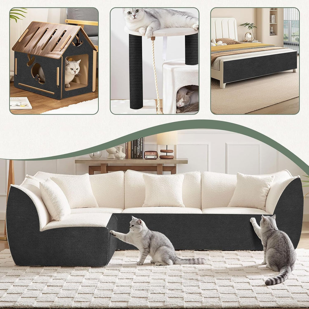 SEPAZON 78.7" x 15.8" Cat Scratch Furniture Protector, Black