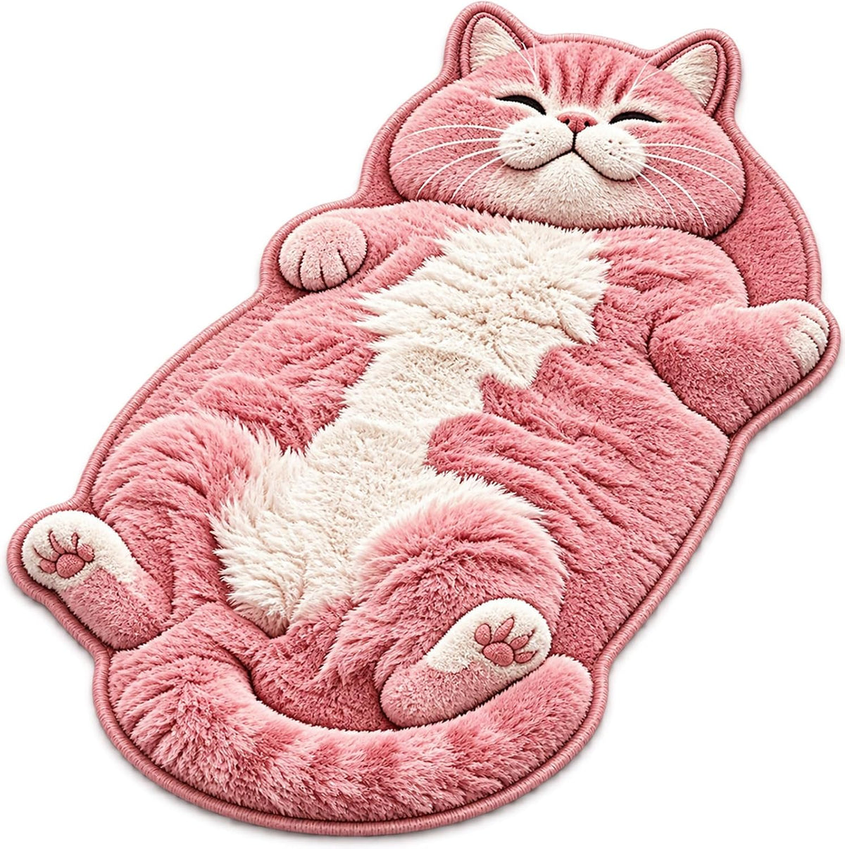 Cozy Sleeping Cat Floor Rug Plush Door Mat，#D：60 * 90cm