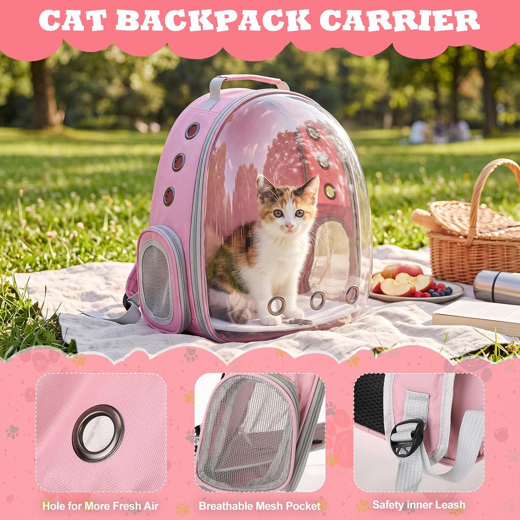 8 Pcs Kitten Supplies Starter Kit Cat Starter, Backpack, Pink-1