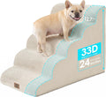 EHEYCIGA Extra Wide Dog Stairs for Large Dogs, 24.4"H Pet Step, Beige