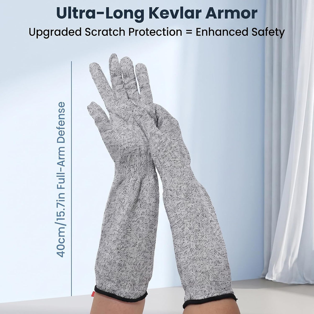 3Pcs Cat Gloves Bite Proof Pet Handling Sleeve 15.6” Grooming Gloves