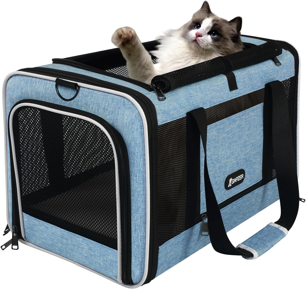 Cat Carrier 18 x 11 x 11 Top Loading Soft Pet Travel Bag Over 15lbs