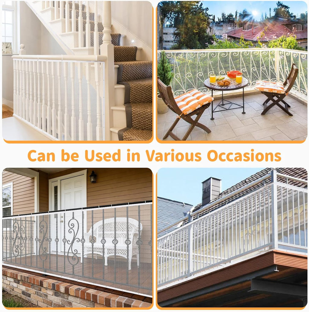 Banister Guard 10ft x 3ft, Baby Netting for Railing