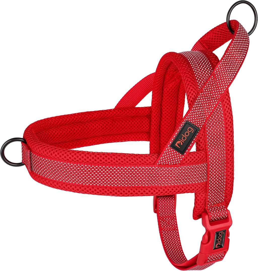 No Pull Dog Harness for Large Dogs, Breathable Mesh Padded,Hot Pink,L